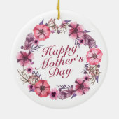 Elegant Moederdag Floral Wreator Ornament (Achterkant)