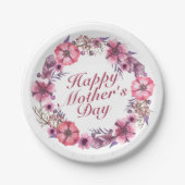 Elegant Moederdag Floral Wreatpaper Bord (Voorkant)