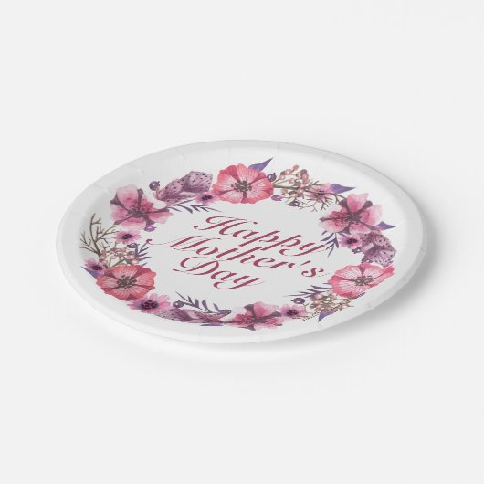 Elegant Moederdag Floral Wreatpaper Bord (Gekanteld)