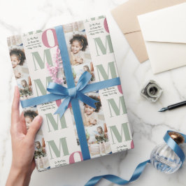Elegant Moederdag foto collage inpakpapier