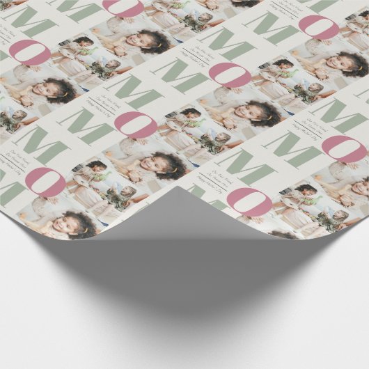 Elegant Moederdag foto collage inpakpapier (Hoek)