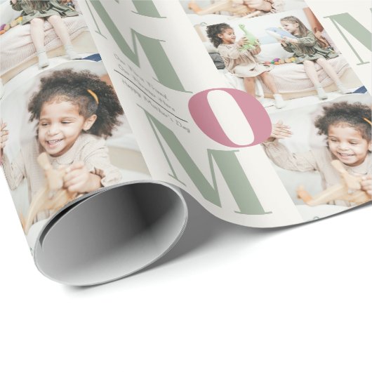 Elegant Moederdag foto collage inpakpapier (Rol Hoek)