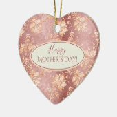 Elegant Moederdag Keepomwille Heart Damask Keramisch Ornament (Links)