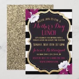 Elegant Moederdag Lunch Invitation Flat Card Kaart