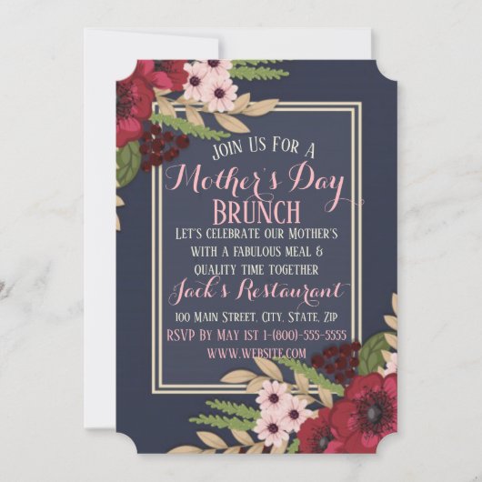Elegant Moederdag Uitnodigingskaart Kaart (Voorkant)