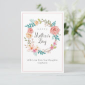 Elegant Moederdag Waterverf Floral Kaart (Staand voorkant)
