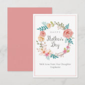 Elegant Moederdag Waterverf Floral Kaart (Voorkant / Achterkant)