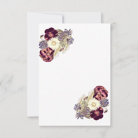 Elegant Moerbei Rustieke Bloem Bruiloft RSVP (Achterkant)