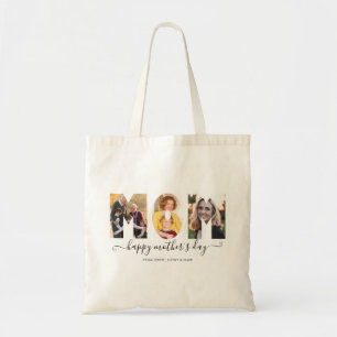 Elegant MOM 3 Photo Collage Happy Moederdag Tote Bag