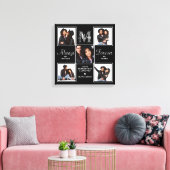 Elegant MOM 5 Photo Collage Monogram Unique Mam Canvas Afdruk (Insitu (Woonkamer))