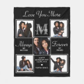 Elegant MOM 5 Photo Collage Monogram Unique Mam Fleece Deken (Voorkant)