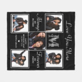 Elegant MOM 5 Photo Collage Monogram Unique Mam Fleece Deken (Voorkant (Horizontaal))