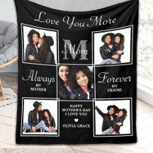 Elegant MOM 5 Photo Collage Monogram Unique Mam