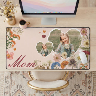 Elegant Mom Floral Wildflower Heart Photo Collage  Bureaumat
