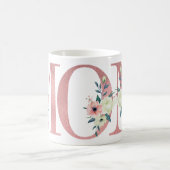 Elegant MOM Roze Waterverf Floral Letter Koffiemok (Center)