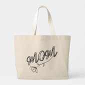 Elegant "MOM"-script met bloemontwerp Grote Tote Bag (Achterkant)