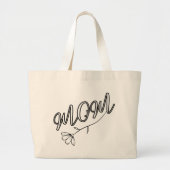 Elegant "MOM"-script met bloemontwerp Grote Tote Bag (Voorkant)
