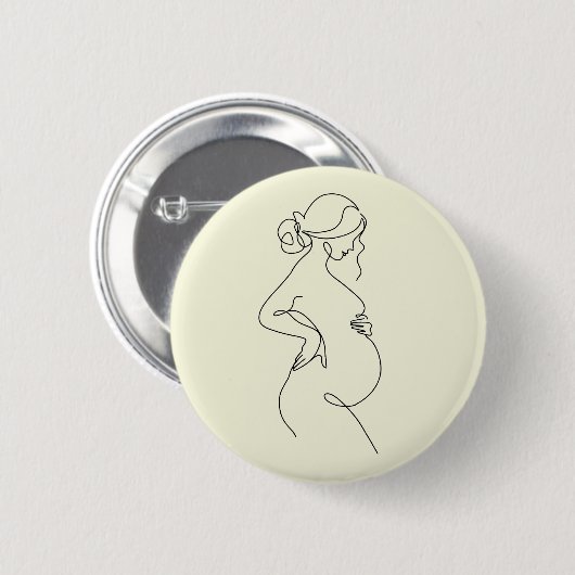 Elegant Mom-to-Be Baby Shower Favor Pin Ronde Button 5,7 Cm (Voorkant /achterkant)