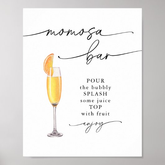 Elegant Momosa Bar Baby shower Teken Poster (Voorkant)