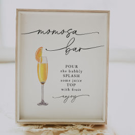 Elegant Momosa Bar Baby shower Teken Poster