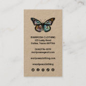 Elegant Monarch Butterfly CUSTOM KRAFT Eco HangTag Visitekaartje (Achterkant)