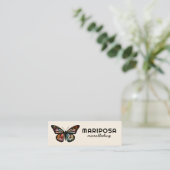 Elegant Monarch Butterfly Esthetician Beauty Salon Mini Visitekaartje (Staand voorkant)