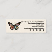 Elegant Monarch Butterfly Esthetician Beauty Salon Mini Visitekaartje (Achterkant)