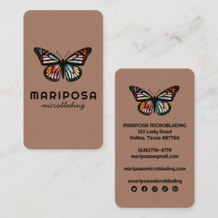 Elegant Monarch Butterfly Esthetician Beauty Salon Visitekaartje