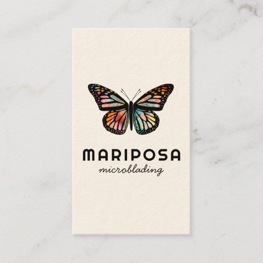 Elegant Monarch Butterfly Esthetician Beauty Salon Visitekaartje (Voorkant)