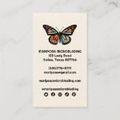 Elegant Monarch Butterfly Esthetician Beauty Salon Visitekaartje (Achterkant)
