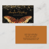 Elegant Monarch Butterfly Glitter Visitekaartje (Voorkant / Achterkant)