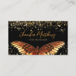 Elegant Monarch Butterfly Glitter Visitekaartje