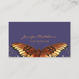 Elegant Monarch Butterfly Glitter Visitekaartje