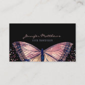 Elegant Monarch Butterfly Glitter Visitekaartje (Voorkant)