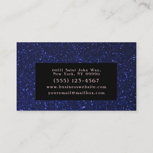 Elegant Monarch Butterfly Glitter Visitekaartje (Achterkant)