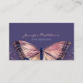 Elegant Monarch Butterfly Glitter Visitekaartje (Voorkant)