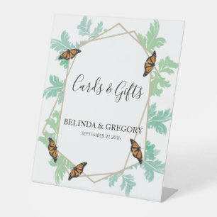 Elegant Monarch Butterfly Wedding Cards & Gifts Reclamebord Met Voetstuk