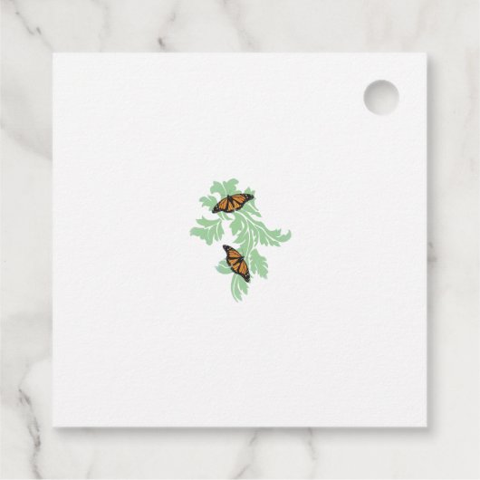 Elegant Monarch Butterfly Wedding Gift Bedankjes Labels (Achterkant)