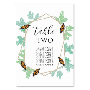 Elegant Monarch Butterfly Wedding Guest Names Kaart