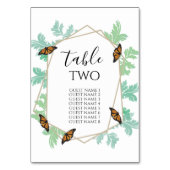 Elegant Monarch Butterfly Wedding Guest Names Kaart (Achterkant)