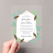 Elegant Monarch Butterfly Wedding Invitations Acryl Uitnodigingen (Insitu (Draagbaar))