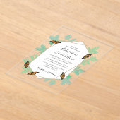Elegant Monarch Butterfly Wedding Invitations Acryl Uitnodigingen (Laagn)