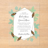 Elegant Monarch Butterfly Wedding Invitations Acryl Uitnodigingen (Voorkant)