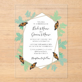 Elegant Monarch Butterfly Wedding Invitations Acryl Uitnodigingen