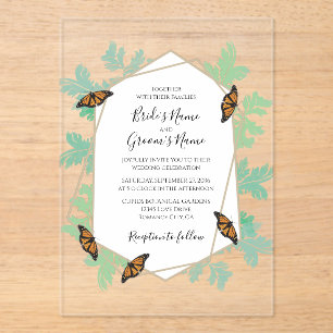 Elegant Monarch Butterfly Wedding Invitations Acryl Uitnodigingen