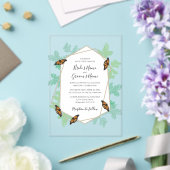 Elegant Monarch Butterfly Wedding Invitations Acryl Uitnodigingen (Insitu (Huwelijk))