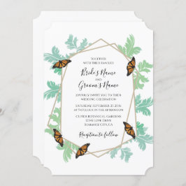 Elegant Monarch Butterfly Wedding Invitations Kaart
