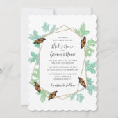 Elegant Monarch Butterfly Wedding Invitations Kaart (Voorkant)
