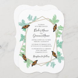 Elegant Monarch Butterfly Wedding Invitations Kaart