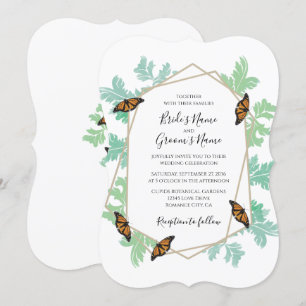 Elegant Monarch Butterfly Wedding Invitations Kaart